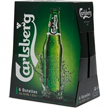 Pack de 6 Botellas de Cerveza Carlsberg, 25cl cada una