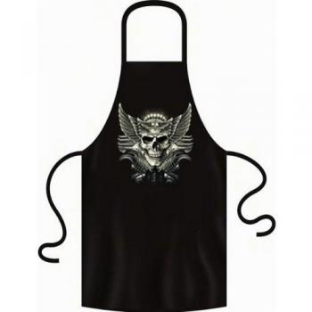 Calavera Delantal Talla Única Fb Negro