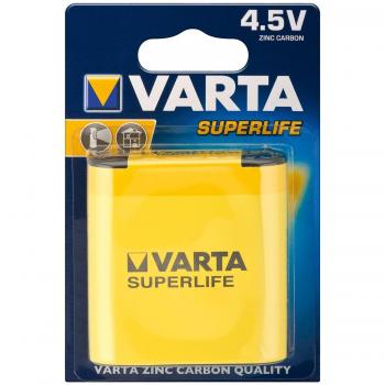 Varta Superlife - Pila Petaca 3R12, 4.5V Salina en Blister, Color Amarillo