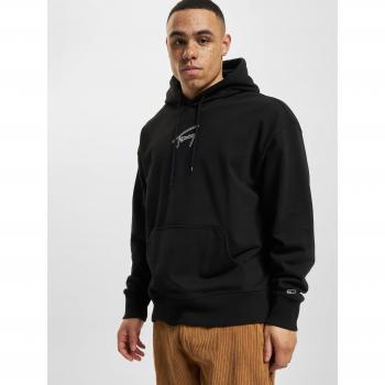 Tommy Hilfiger Men's Black Hooded Sweatshirt - Size L, Logo Cotton Hoodie