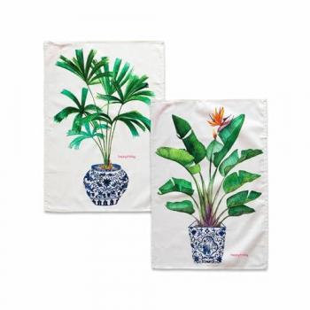 Set de Paños de Cocina Multicolor 100% Algodón 70 x 50 cm (2 Piezas)