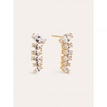 Pendientes Falling Tears de aleación de metales bañados en oro