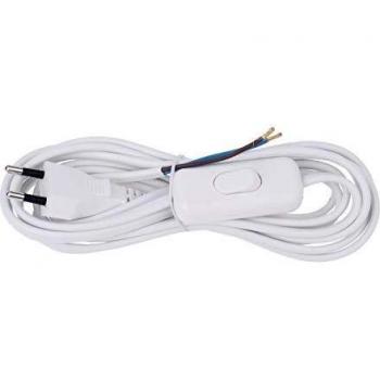 Flexo-Cable-PVC EMOS 2 x 0,75 mm, 3 m, Blanco con Interruptor, KF-H1/S051E4