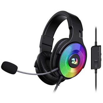 Auriculares Redragon H350 RGB con Cable, Retroiluminación Dinámica RGB, Sonido Envolvente Estéreo 2.0, Micrófono Desmontable, Drivers de 50MM, Supraaurales para PC