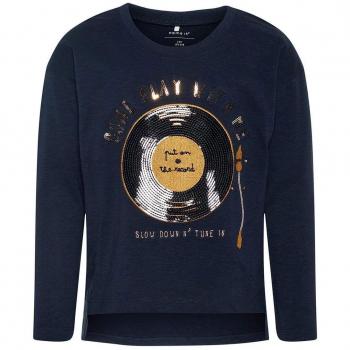 NAME IT Camiseta Manga Larga NIÑA Olina - 134-140, Dark Sapphire