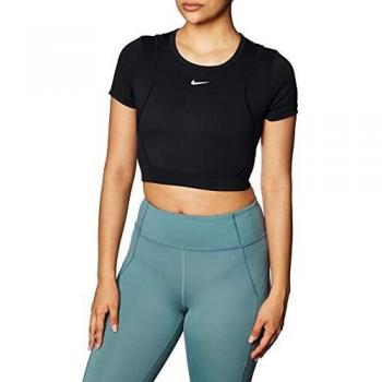 NIKE W NP Aeroadpt SS Crop Top Camiseta sin Mangas, Mujer, Black/Black/