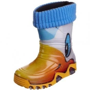 Toughees Shoes Warm Fleece-sock Duck Wellies - Botas de agua de pvc unisex, color multicolor, talla 8 Child UK