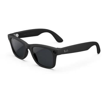 Gafas de sol inteligentes Ray-Ban Meta Wayfarer Gen 2, cuadradas, inyectadas, color negro mate con lentes fotocromáticas Transitions en gris