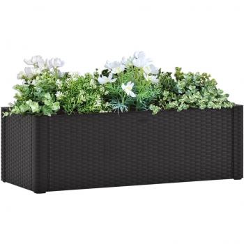 Arriate con sistema de riego automático antracita 100x43x33 cm