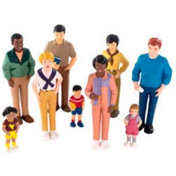 Miniland Familias del Mundo Diversas - Set de 9 muñecos pintados a mano