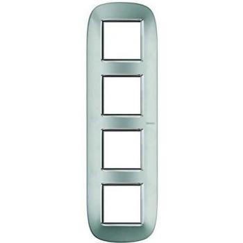 Bticino axolute - Placa 2+2+2+2 módulo axolute aluminio