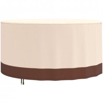 Cubierta de muebles de jardín redonda Oxford 600D beige Ø 157x71 cm