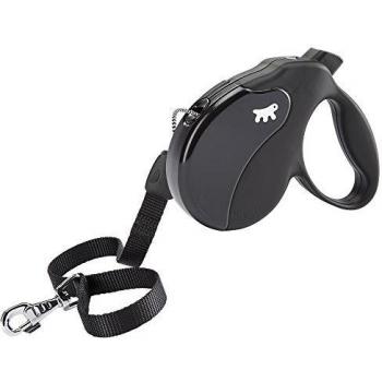 Ferplast - Correa retráctil para Perros Amigo Cord L, Cordón Enrollable, 5 m, máx. 50 kg, Negro