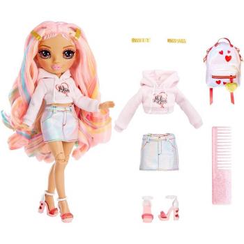 Rainbow High Special Edition Junior High Kia Hart - Muñeca de Moda Posable de 22 cm con Ropa Rosa, Accesorios y Mochila Funcional