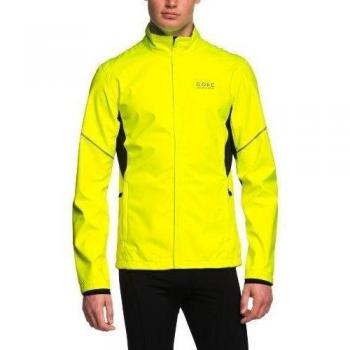 Gore Running Wear Essential Active Shell Partial - Chaqueta para hombre, color amarillo neón / negro, talla M