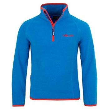 Trollkids Jersey de Polar Nordland con Cremallera para Niños, Color Azul Medio/Rojo Talla 10 años