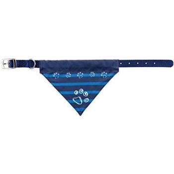 Collar de Nylon Premium con Pañuelo para Perro - Tamaño S-M (30-38 cm/20 mm) - Color Índigo