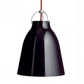 Lámpara Colgante Caravaggio P1 Negro Brillante Ø 16,5 cm con Cable Rojo