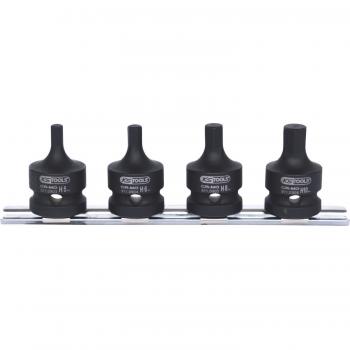 Juego de llaves de vaso de impacto cortas KS TOOLS 1/2 con punta para tornillos hexagonales, 4 piezas