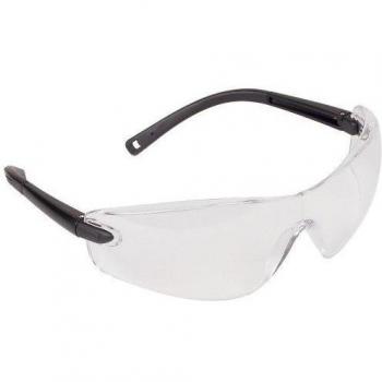 Wolfcraft 4887000 - Gafas protectoras con patillas Profi incoloras, DIN EN 166:2001, para las exigencias más estrictas, cristal antirayado, diseño moderno y deportivo