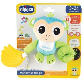 Chicco Gioco Passeggio Scimmietta 0+ Meses - Sonajero con Masaje de Encías, Espejo y Lavable para Carroza y Paseo