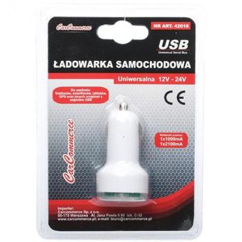 Cargador de coche para móvil CARCOMMERCE 42018 - Cargador rápido y universal con puerto USB