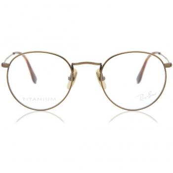Ray-Ban RX8247V Round 1222 Unisex Prescription Eyeglasses in Titanium Bronze/Copper