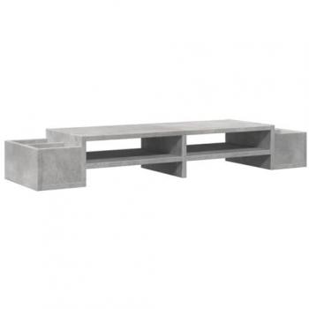 Soporte de pantalla con almacenaje gris hormigón 100x27x15 cm