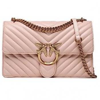 Blush Pink Quilted Nappa Leather Shoulder Bag for Women - Size OS
