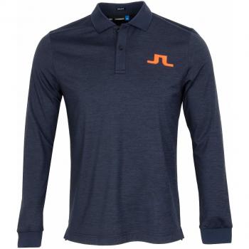 J.Lindeberg Big Bridge Reg Fit TX Brush Polo de Golf 2019, Large, Mezcla Azul Marino