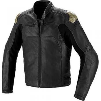 Spidi Rebel - Chaqueta de piel para moto, color negro, talla 46