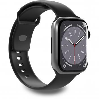 Cinturón de Silicona Negro PURO para Apple Watch 42-44-45-49mm