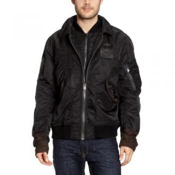 Schott NYC - Chaqueta regular fit para hombre, talla 48, color Negro