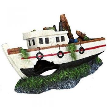 TRIXIE Décoration Barque de peche 15 cm pour aquarium