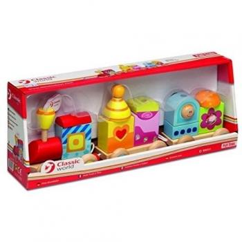 Cayro - Arrastre Tren de Madera con 15 Piezas