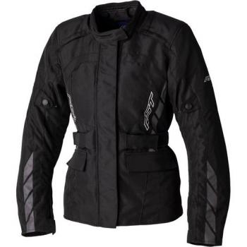 RST Chaqueta de Moto para Mujer Alpha 5 Negra, chaqueta textil impermeable para damas, color negro, talla M