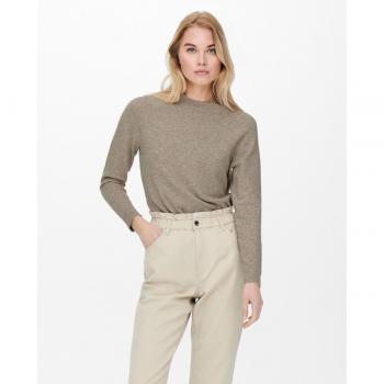 Jersey de mujer liso de manga larga Only en color beige
