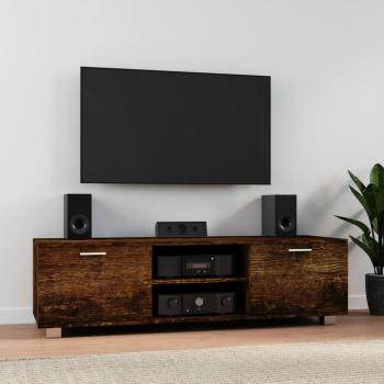 Mueble de TV vidaXL 140x40,5x35 cm madera contrachapada roble ahumado marrón