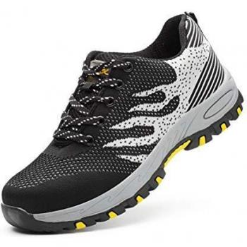 Smarten Zapatos de Seguridad Mujer Antideslizante Zapatillas de Seguridad Hombre Transpirable y Cómodas Calzado de Protección Greyxin 37 EU