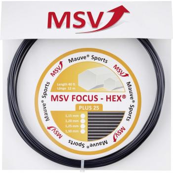 MSV Saitenset Focus-HEX Plus 25 - Cordaje de raqueta de tenis, color negro, talla 12 m