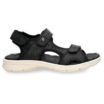 Sandalia Panama Jack Salton de Cuero Auténtico Kaki, Sandalias Salton Black_c33 (41), Panama Jack Salton, Sandalia Plana Hombre, Negro C033, 41 EU