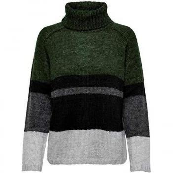 JACQUELINE de YONG Maglia Kandis Donna Verde Dolcevita a Righe 15184131 L