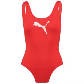 Bañador de una pieza Puma para mujer rojo con logo, talla XS