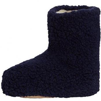 Woolsies Yeti Natural Wool Slipper Booties - Zapatillas de casa unisex, color azul