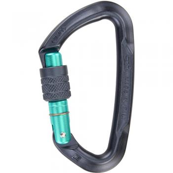 Mosquetón Climbing Technology Lime SG Gris/Acuamarina con Rosca