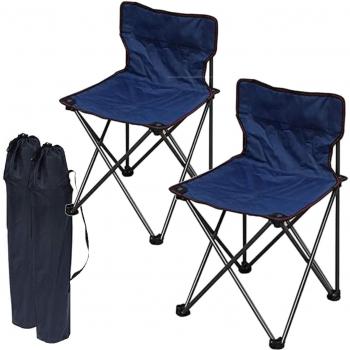 Paquete de 2 Sillas Camping Plegables Ligeras Portátiles al Aire Libre, Mochila, Silla de Playa, Silla de Pesca, Silla Ocio Cómoda