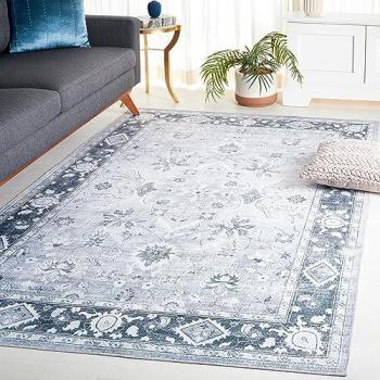 Safavieh Arizona Light Gray and Gray Green Polyester Machine Washable Area Rug 6' x 9'