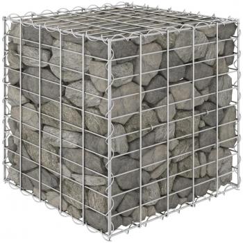 vidaXL Cube Gabion Raised Bed Steel Wire 50x50x50 cm