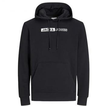 Jack & Jones Plus Size Hoodie with Corp Logo - Black, 6XL