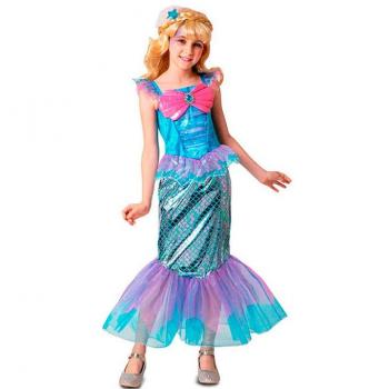 Disfraz de Sirena Multicolor para Niñas de 5-6 Años